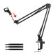 thumbnail image 2 of Soporte de de tijera con suspensión de micrófono ajustable, soporte de micrófono de carga máxima de 1,8 KG para estudio de Radio, Sunnimix soporte de micrófono boom, 2 of 8