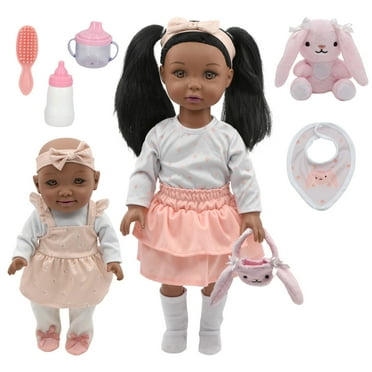 Little Darlings: 18"/12" Sweet Sisters Dolls AA - Bunny Set - 2 Talking Dolls With Accessory Set, Ages 3 
