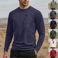 thumbnail image 1 of Yuyuzo Chandails à Manches Longues pour Hommes Col Ras du Cou Coupe Ample Vêtements d'Extérieur T-Shirts de Randonnée Couche de Base Camisoles Confortables, 1 of 6
