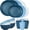 Blue, variant on Unbreakable Dinnerware Sets, 24 Piece Plates and Bowls Sets for 6, Camping Dish Set, Dishwasher & Microwave Safe, Outdoor Kitchen and Apartment Dinning RV Essentials