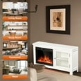 thumbnail image 7 of KISSAIR 48'' Electric Fireplace Mantel, Remote Control, Adjustable LED Flame, 750W/1500W Free Standing Fireplace（White）, 7 of 7