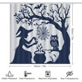 thumbnail image 2 of 4Pcs Cartoon Owl Witch Shower Curtain Sets Bathroom Decor, Horror Bat Cobweb Halloween Cauldron Shower Curtain with Non Slip Rug, Toilet Lid Cover, Bath Mat and 12 Hooks 72W x 72L, 2 of 8