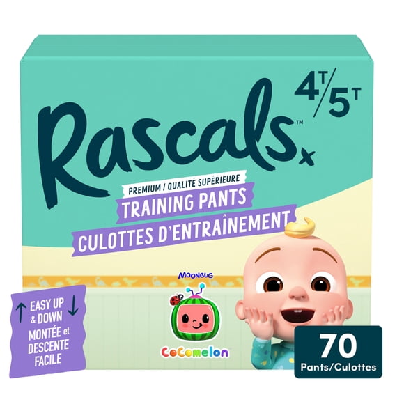Culottes d’apprentissage CoComelon Rascals, Taille 4T–5T, 70 unités
