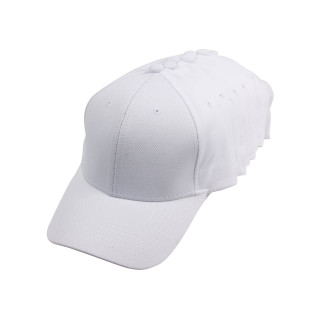 Top Headwear Casquette de Baseball Ajustable Anti-Humidité - Blanc - 12 Pièces