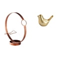 thumbnail image 1 of Elegante organizador de metal con figura de pájaro dorado. Decoración moderna para el hogar, ideal para sala de estar, oficina, repisa de chimenea o c, 1 of 8