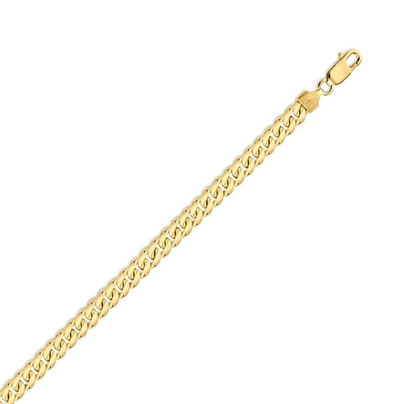 Gold Plated 925 Sterling Silver Miami Cuban 200 Chain Link 7mm Made in Italy 7.5" Jewelry Female