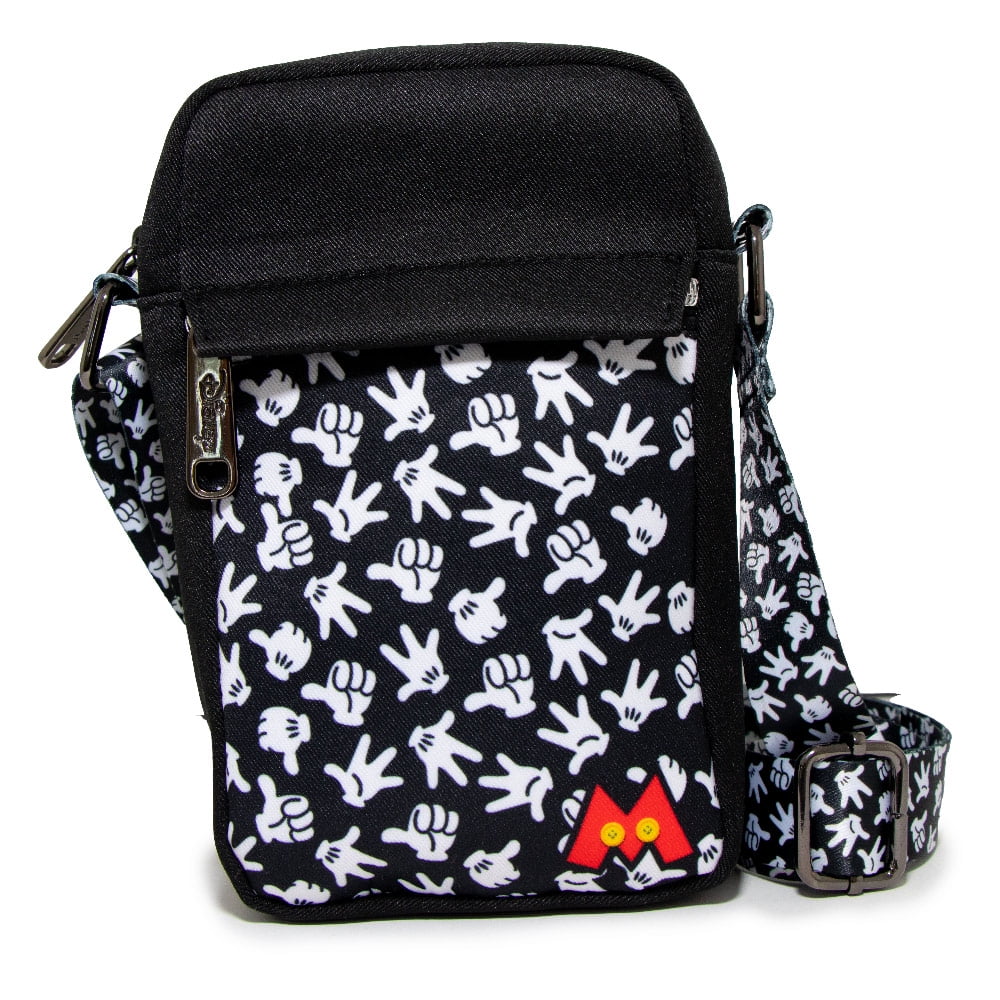 Disney Bag, Cross Body, Mickey Mouse Hand Gestures Scattered Black ...