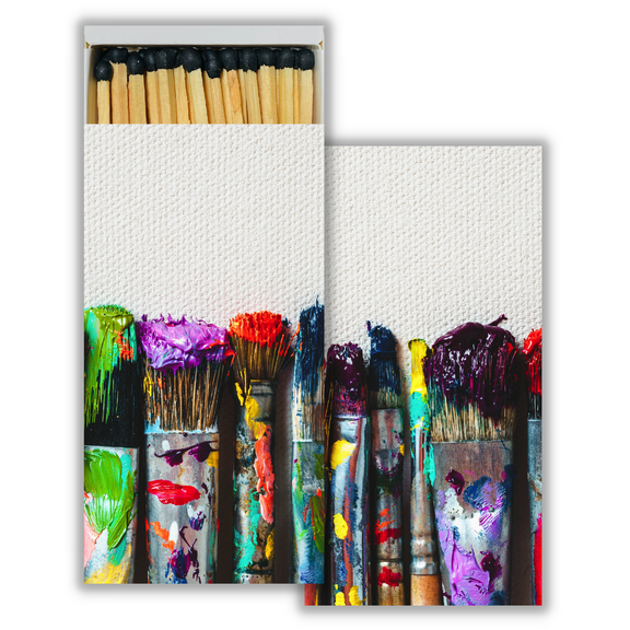 Paint Brushes Decorative Matchbox with Wooden Matches | One Box