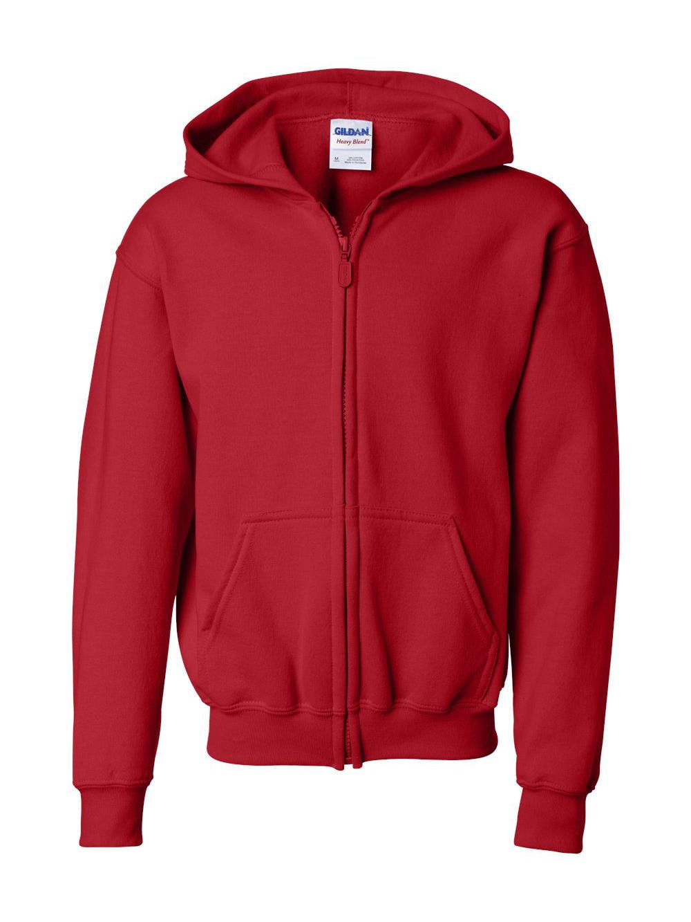 Gildan - Heavy Blend Youth Full-Zip Hooded Sweatshirt - 18600B - Red - Size: L