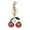 Pink Cherry With Green Leaf, variant on Cherry Bag Charms,Cute Purse Keychain,Key Chains Women Cute,Car keyrings leather handbags,Valentines Day Gifts