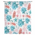 thumbnail image 2 of Blue Red Coral Sheer Curtains 54 Inches Long, Coastal Nautical Summer Beach Light Filering Curtains, Breathable Simi Curtain Privacy Drapes for Kitchen Bathroom Lightweight Small Window Treatment, 2 of 9