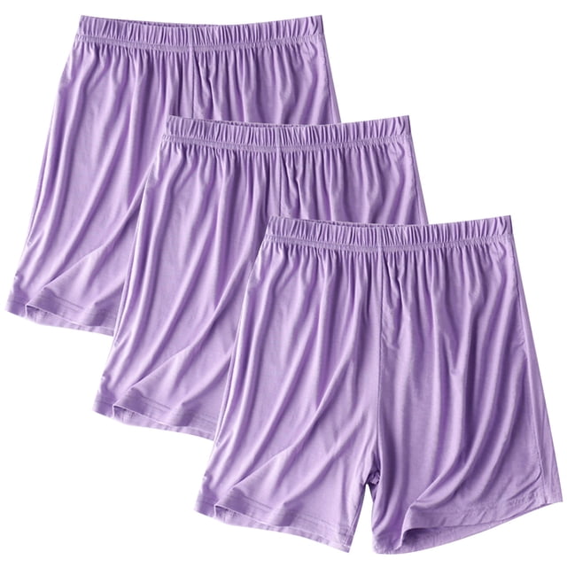 Soki Short de Pyjama pour Femmes 3 Pcs Été Taille Élastique Short en Modal Fin Coton Short Décontracté Ample Tenue d'Intérieur