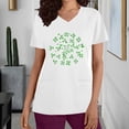 thumbnail image 2 of lcziwo St Patricks Day Scrubs for Women Novelty Saint Patricks Day Nurse Shirt Casual Short Sleeve V Neck Nursing Tops White XL Fall Savings, 2 of 7