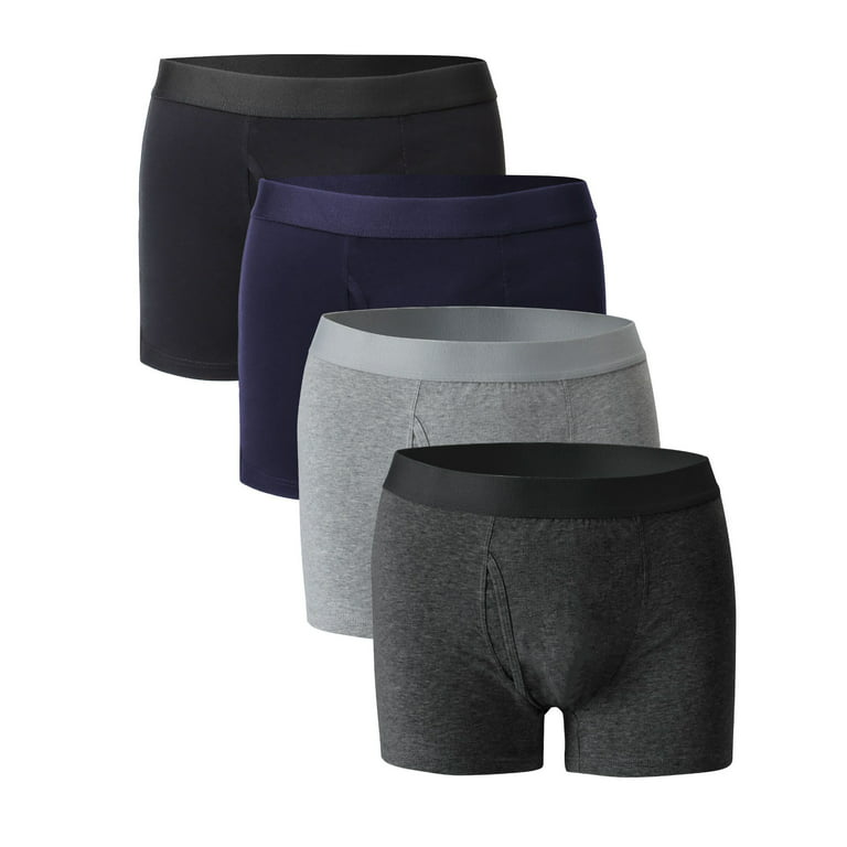 papi Men's Cotton Stretch Logo Solid Boxer Briefs Pack of 4, Light  Grey/Blue/Black/Black, Small : : Clothing, Shoes & Accessories