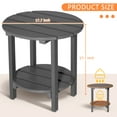 thumbnail image 4 of Nalone 2-Layer Outdoor Side Table, Outdoor Coffee Table HDPE Weather-Resistant Adirondack Deck Table Side Patio End Table for Living Room Bedroom, Outdoor Side Table Outside, Gray, 4 of 7