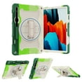 thumbnail image 6 of XYX 3in1 Rotating Stand Case for Samsung Galaxy Tab S7/Tab S8 11.0 inch with Hand/Shoulder Strap, Shockproof Rugged, Colorful Green, 6 of 7