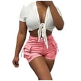 thumbnail image 2 of up to 60% off Gifts Usmixi Womens Cargo Shorts Fashion Button High Waist Slim Fit Short Pants Casual Solid Lightweight Straight Shorts with Pocket Pink XL, 2 of 7