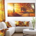 thumbnail image 1 of Autumnal Trees in Sunrays - Large Landscape Canvas Art Print, 1 of 3
