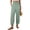 30# Army Green, variant on Wide Leg Linen Pant for Women Elastic Waisted Casual Palazzo Harem Pants Summer Beach Trousers Capri Pant Black L