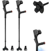 Adult Forearm Crutch with Light (x2 Units), Foldable Lightweight and Adjustable, Forearm Crutch for Heavy Duty Work