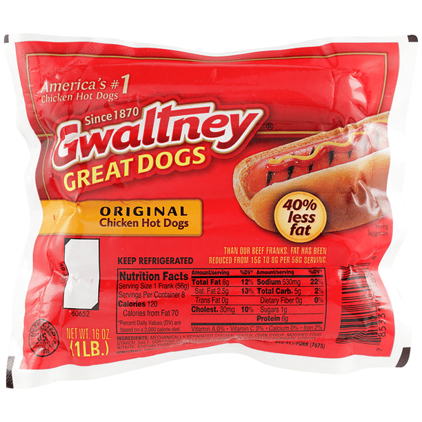 Gwaltney Original Chicken Hot Dogs, 1 lb