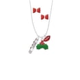 thumbnail image 2 of Delight Jewelry Best Friends Forever Bar Christmas Kiss Charm Necklace and Stud Earrings, 2 of 4