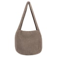 thumbnail image 1 of Bolso de hombro para mujer Bolso de crochet hecho a mano Bolso de hombro grande Bolso de lona Bolso de mano lindo Caqui, 1 of 5