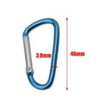 thumbnail image 2 of 3x D Clip Carabiner Snap Spring Clasp Hook Keyring Small Camping X9H4, 2 of 6