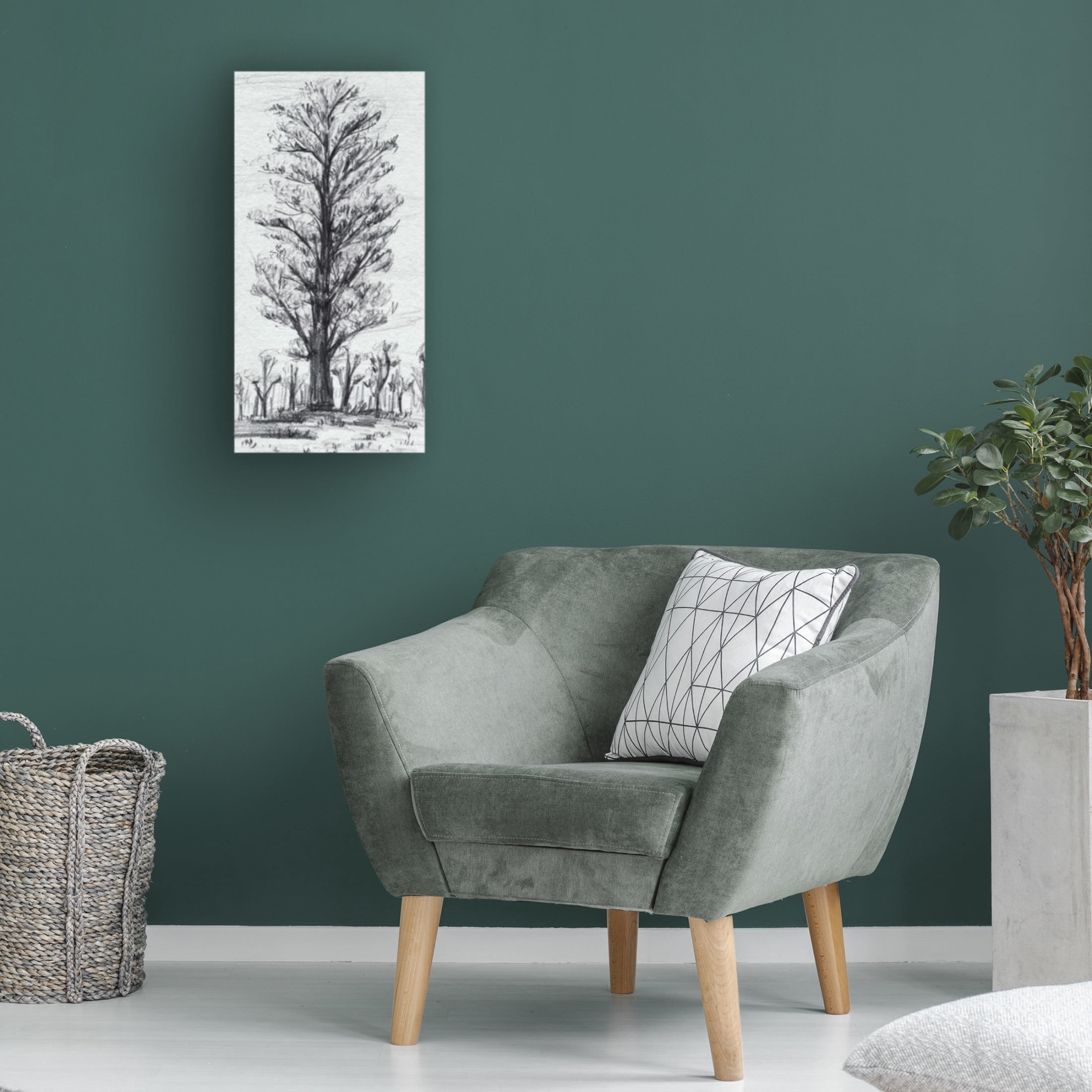 Canvas Wall Art - Melissa Wang 'Tree in the Woods IV' Wall Art for Living Room, Bedroom, or Office Décor by Trademark Fine Art - 16 x 32 Inches