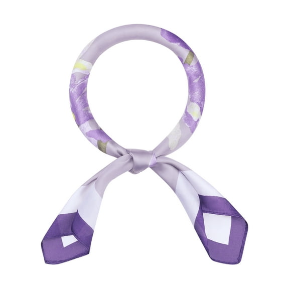 INSPIRE CHIC Women's Floral Printed Satin Square Scarf, Flowers Silky Hairband Headscarf Neck Scarves Neckerchief 27.6"x27.6" Style-1