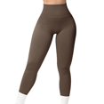 thumbnail image 6 of Sngxgn High Waisted Leggings for Women Soft Stretchy Workout Yoga Running Pants(Coffee,S), 6 of 8
