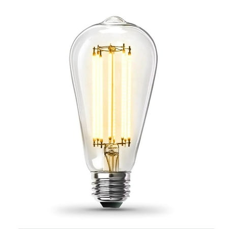 Photo 1 of 100-Watt Equivalent ST19 Dimmable Straight Filament Clear Glass Vintage Edison LED Light Bulb, Soft White
60-Watt Equivalent ST19 Dimmable Spiral Filament Amber Glass E26 Vintage Edison LED Light Bulb, Warm White