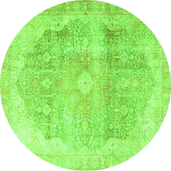 Ahgly Company Indoor Round Persian Green Traditional Area Rugs, 6' Round
