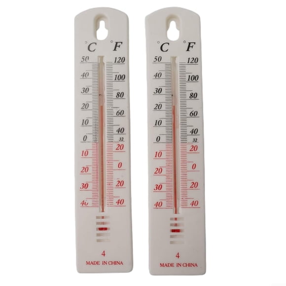 Thermomètre Mural pour Usage Intérieur et Extérieur, Échelle Claire en Celsius et Fahrenheit, Conception Murale pour la Maison, le Jardin, le Bureau, l'Entrepôt, la Serre Ou la Conservatoire 195 x 40 mm (2 Pcs)