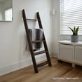 thumbnail image 2 of Milltown Merchants Rustic Wooden Leaning Blanket Ladder (Brown), 2 of 3