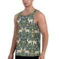thumbnail image 2 of KLL Deer And Flowers Print Men's Muscle Gym Workout Stringer Tank Tops Bodybuilding Fitness T-Shirts Tank Tops Men-3X-Large, 2 of 7