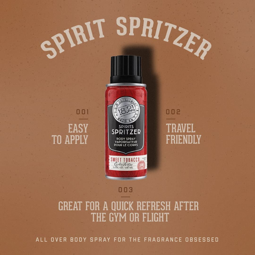 18.21 Man Made Sweet Tobacco Body Spray, 3.4 oz, Vanilla, Mahogany, Amber,  Patchouli