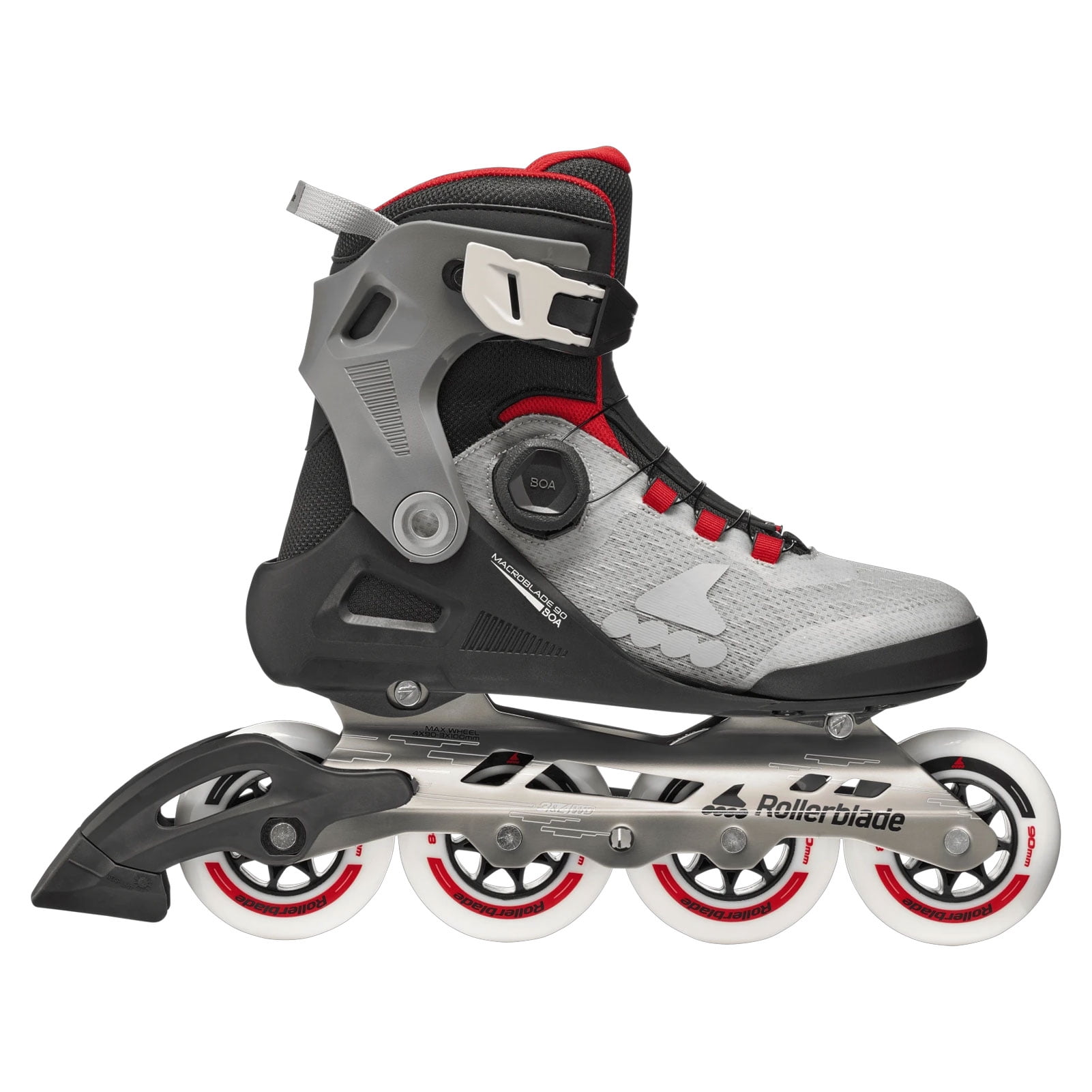 ROLLERBLADE Men's Macroblade 90 BOA Inline Skates, Color: Black/Gray/Red, Size: 7/7.5