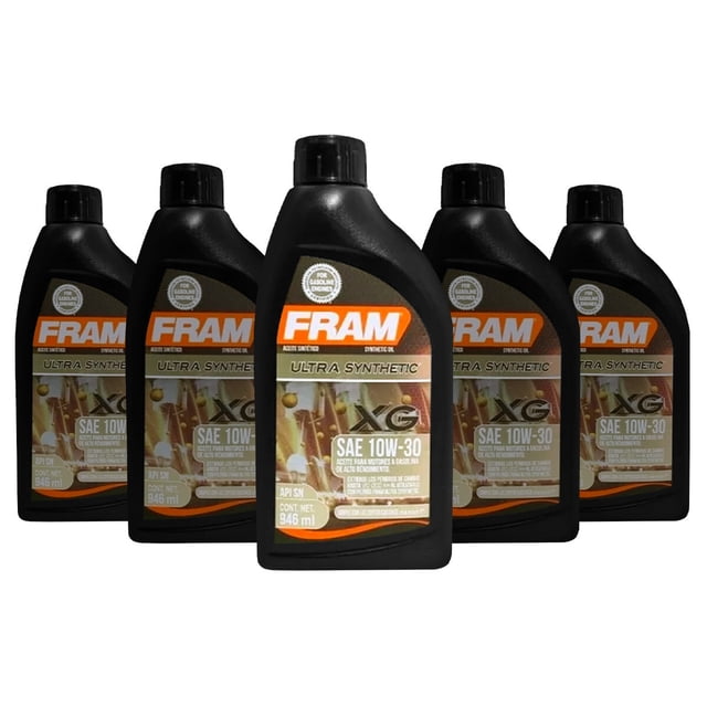 Aceite De Motor Fram Ultra Sintético 10W30 5 Botellas 946 Ml