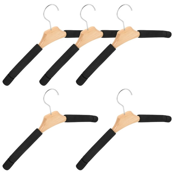 Masteelf 5pcs Wooden Hangers Sponge Padded Hangers for Shirts Suit Jackets Dress