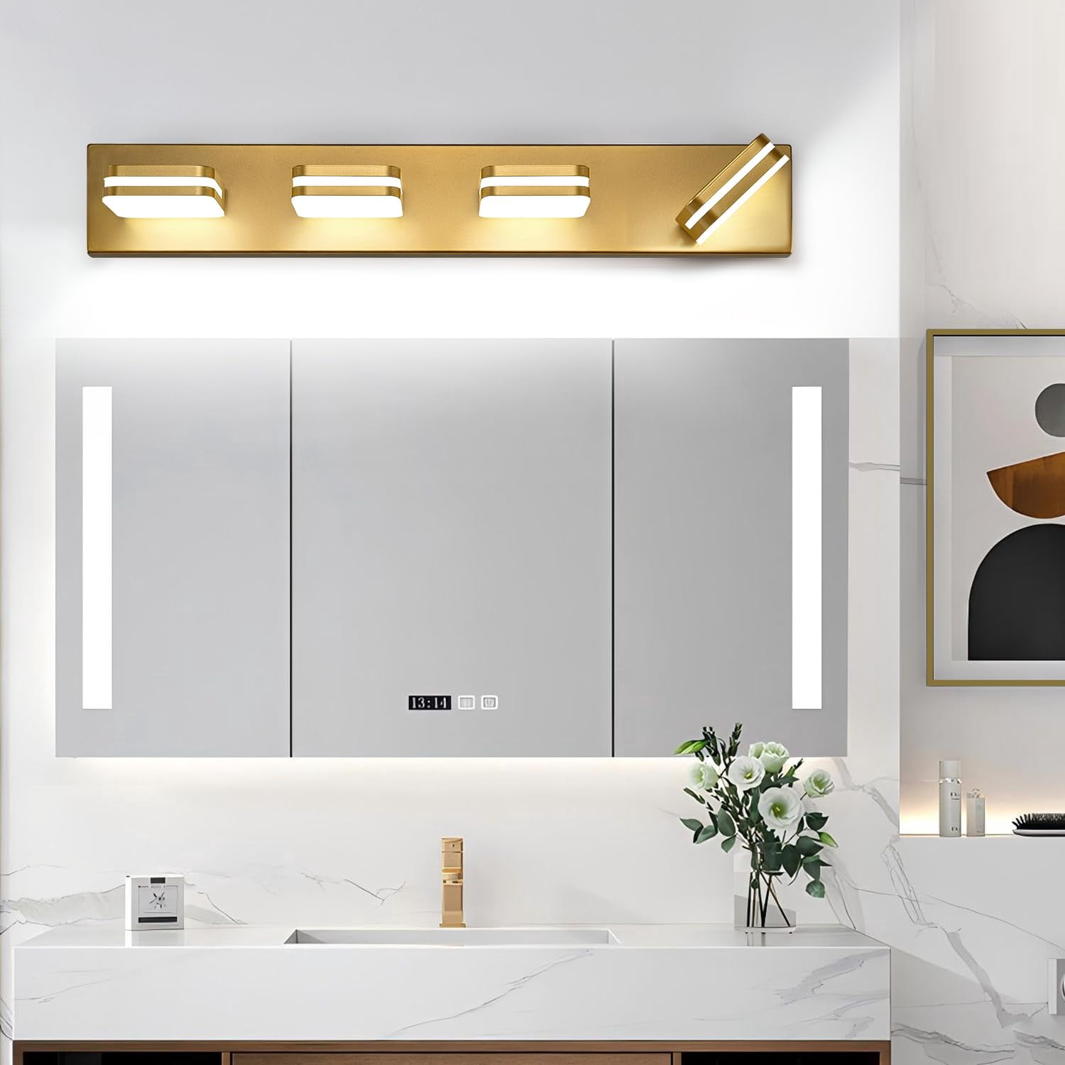 360° Rotate Led Bathroom Vanity Light Fixtures  1600lm Lights For Modern Wall Lighting Over Mirror Kitchen Living Room Hallway (natural White 5000k)