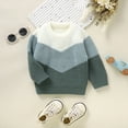 thumbnail image 5 of Rgdypko Toddler Baby Girl Boy Patchwork Knit Sweater Warm Sweatshirt Long Sleeve Shirt Tops Knitted Fall Winter Clothes Size 2-3 Years, 5 of 9