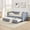Dark Blue, variant on Harper & Bright Designs Full Size Upholstered Daybed with Pull‑out Trundle, Corner Bed Frame with Wavy Backrest, Convertible Sofa Bed with Side Storage and Rolling Wheels for Bedroom, Pink