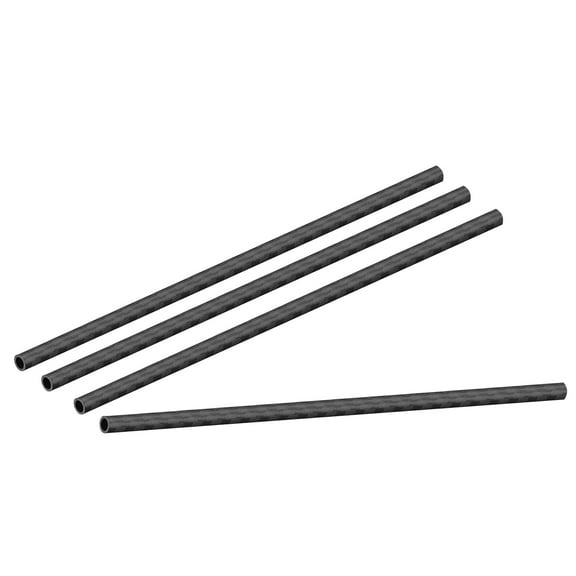 Uxcell Carbon Fiber Round Tube 6x4x200mm 3K Roll Wrapped Glossy for RC Airplane 4 Pack