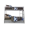 thumbnail image 2 of Pemberly Row Twin over Full Bunk Bed with 2 Drawers in Gray, 2 of 4