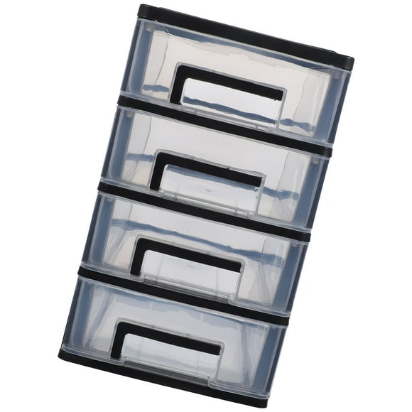 AURARMLET Wardrobe Moving Boxes 1Pack 4 Layers Simple Fashion Shape Black Plastic