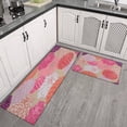 thumbnail image 3 of 2 Piece Pink Flowers Dalia Spring Rug Kitchen Rug Set, Decor Kitchen Rugs, Absorbent Non-Slip Washable Floor Mats, Home Indoor Runner Rugs 17"x47"+17"x30", 3 of 7