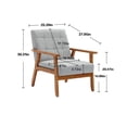 thumbnail image 5 of Luccalily Leisure Chair Set of 2 with Side Table, Mid Century Modern Accent Chair, Wood and Fabric Armchairs Side Chair, Lounge Reading Comfy Arm Chair for Living Room, Bedroom, Office, 5 of 13