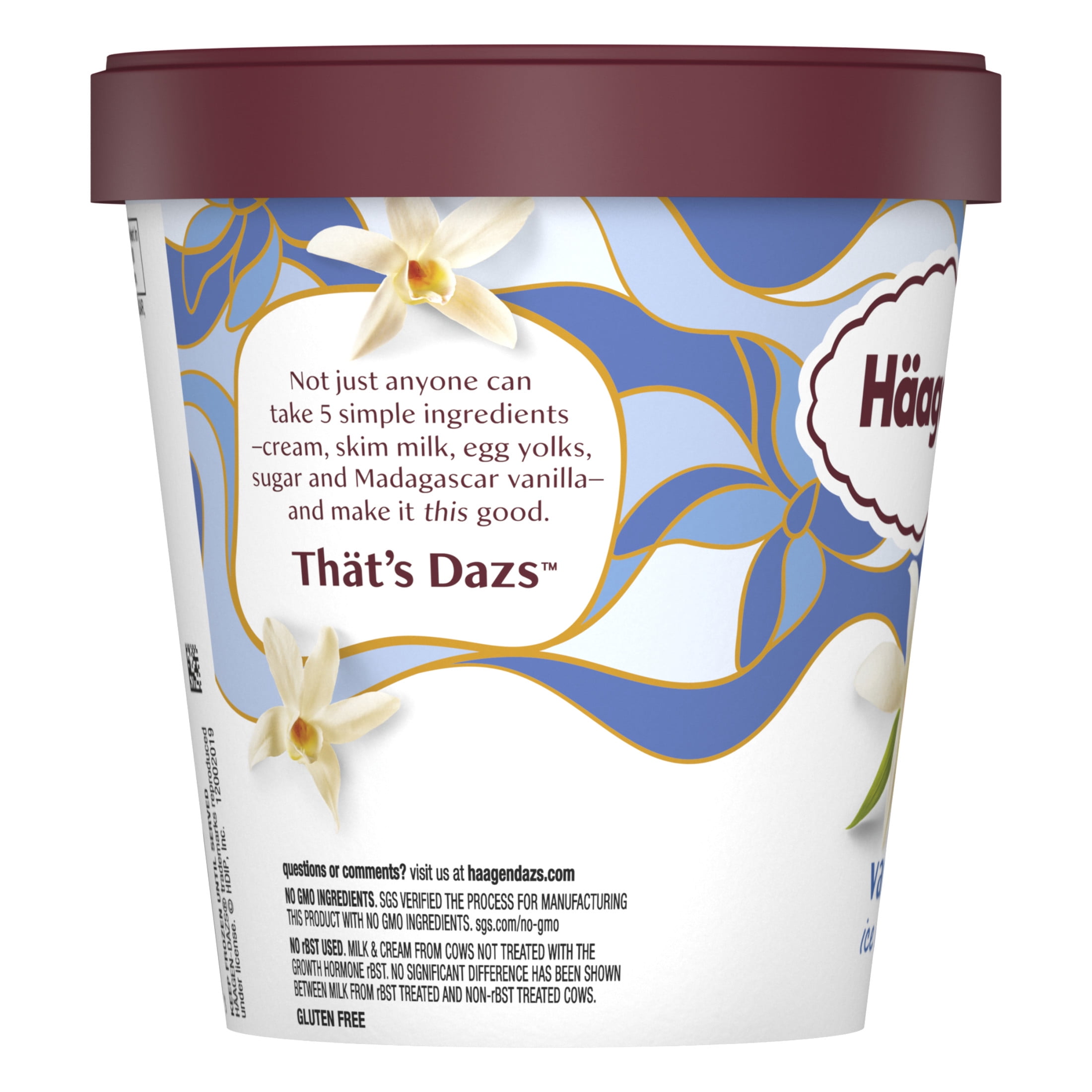 Haagen Dazs Vanilla Ice Cream, Gluten Free, Kosher, 14 oz
