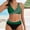 Army Green, variant on Women's Swimsuits Color Block Sequin Swim Suit Hipster Crew Neck Bikinis Green Womens Bikini Swimsuits,L